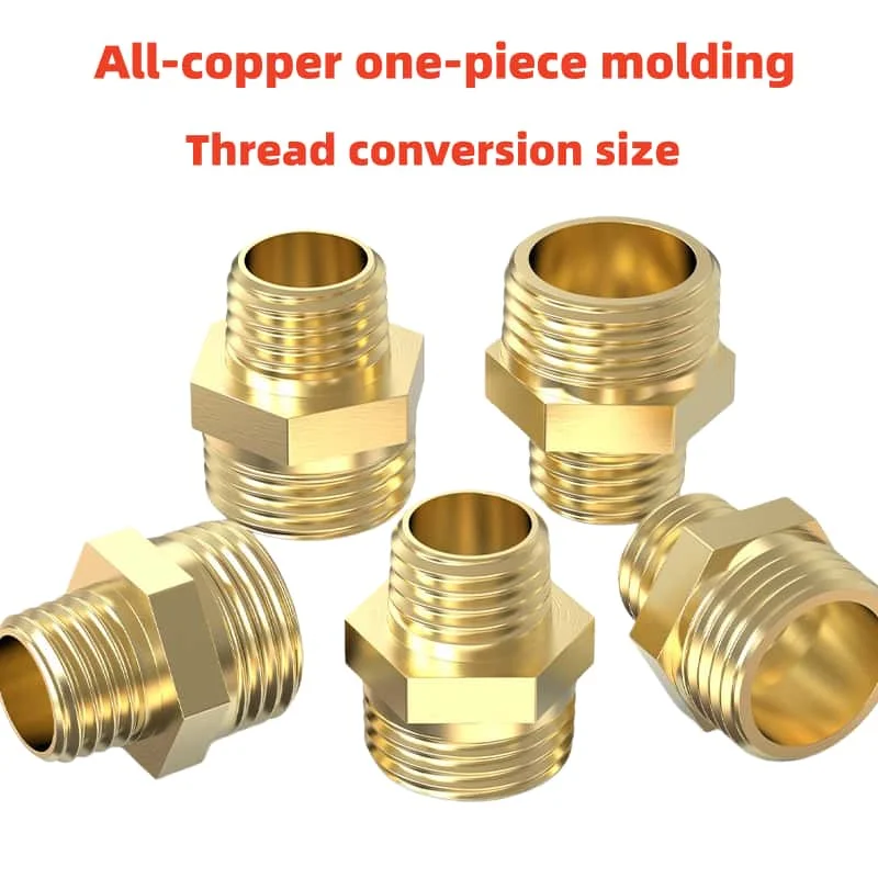 HEBAI Brass Quick Coupler Adapter Hex Nipple Fitting 1/8 1/4 3/8 1/2 3/4 1 Male Thread for Water Oil Gas Pipe Connection