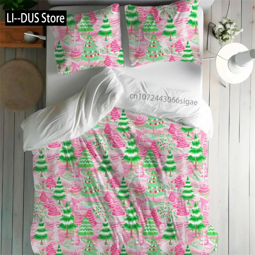 

Preppy Pink Christmas Duvet, Pink Christmas Duvet, Preppy Duvet, Preppy Bedding, Holiday Bedding, Pink Holiday Decor