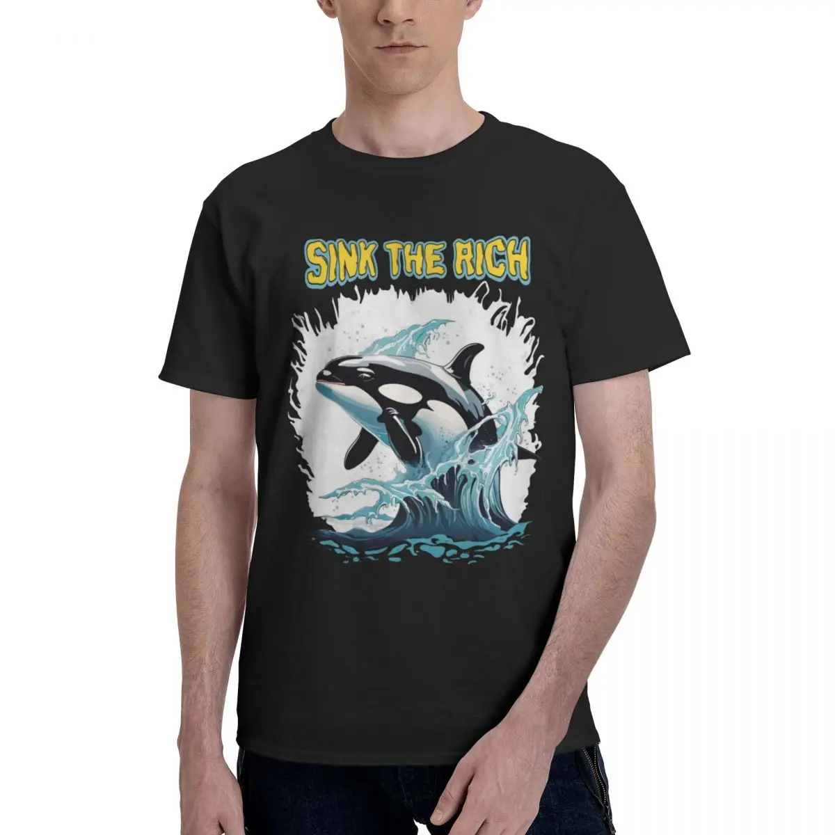 Eat The Rich Orca Funny Meme T Shirt Short Sleeve Summer T-Shirts For Men Women Graphic Y2K Tops