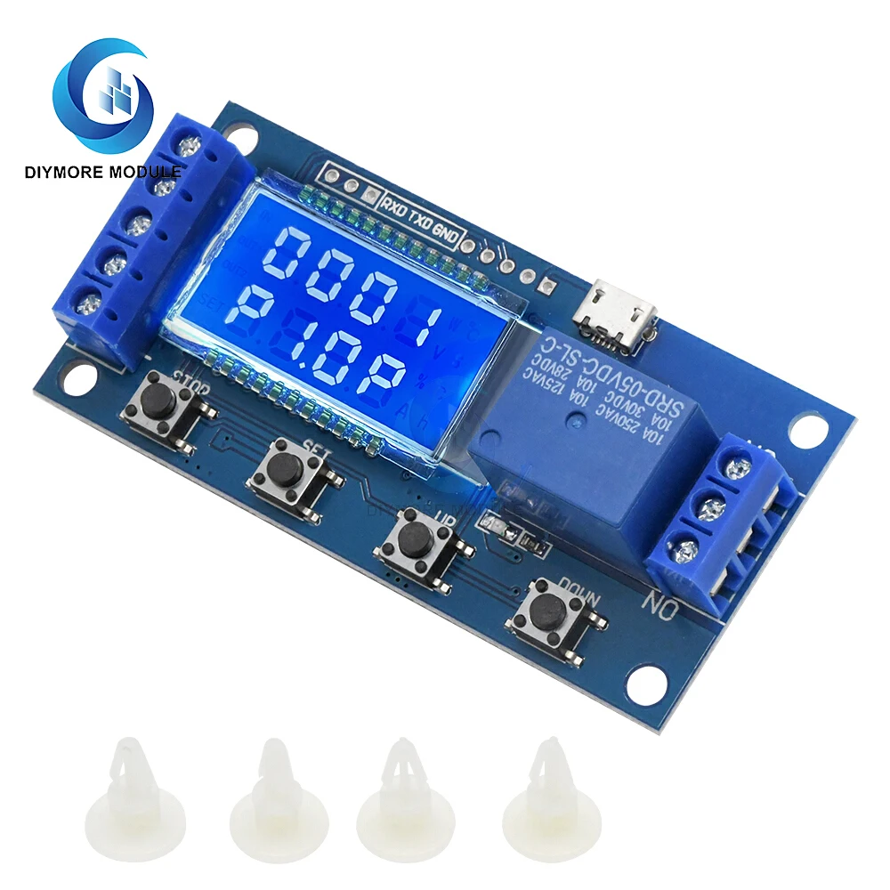 Module de relais temporisé à écran LCD DC5-30V avec MICRO USB