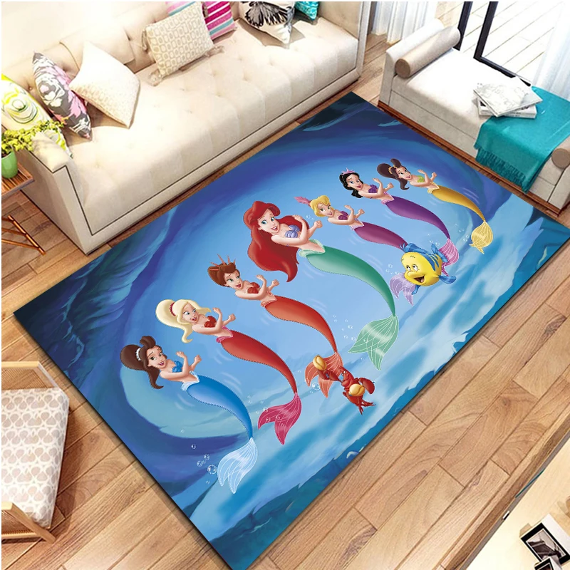 Disney The Little Mermaid 3D tappeti per grandi aree tappeto per la casa soggiorno camera da letto divano zerbino decorazione antiscivolo tappetini