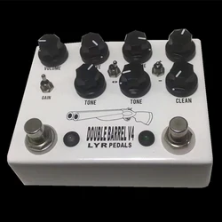 LYR Pedal（LY-ROCK） Guitar Effect Pedal Doublebarrel OVERDRIVE Professional Classic Effect Pedal,White, True bypass