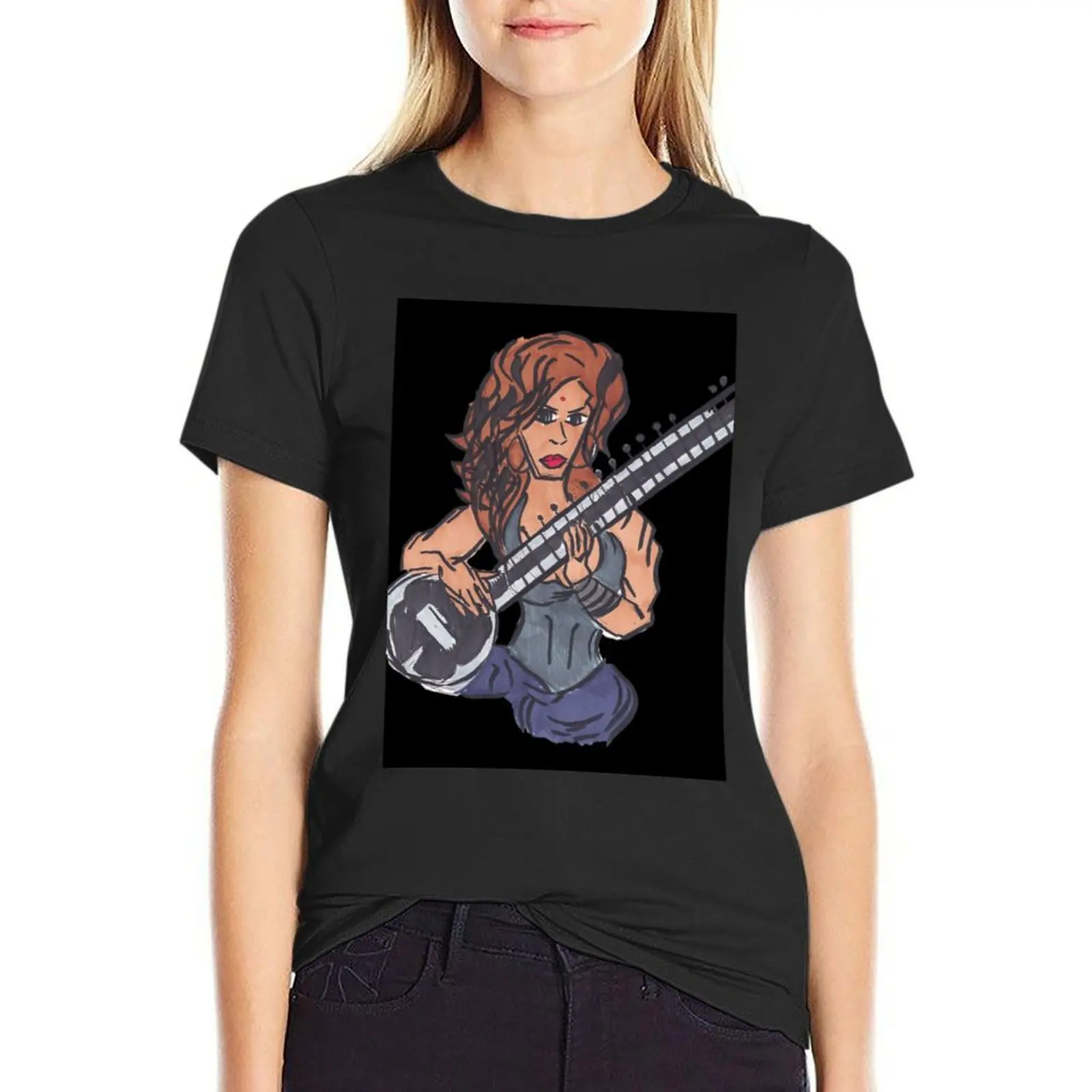 

SITAR PLAYER T-Shirt animal print shirt for girls animal print funnys Women clothing