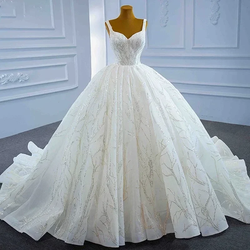 Maßgeschneidertes Luxuriöses Elegantes Sweetheart-Hochzeitskleid Damen Spitzen-Brautkleid mit Aufdruck Bodenlange Ballkleider Vestidos De Novia