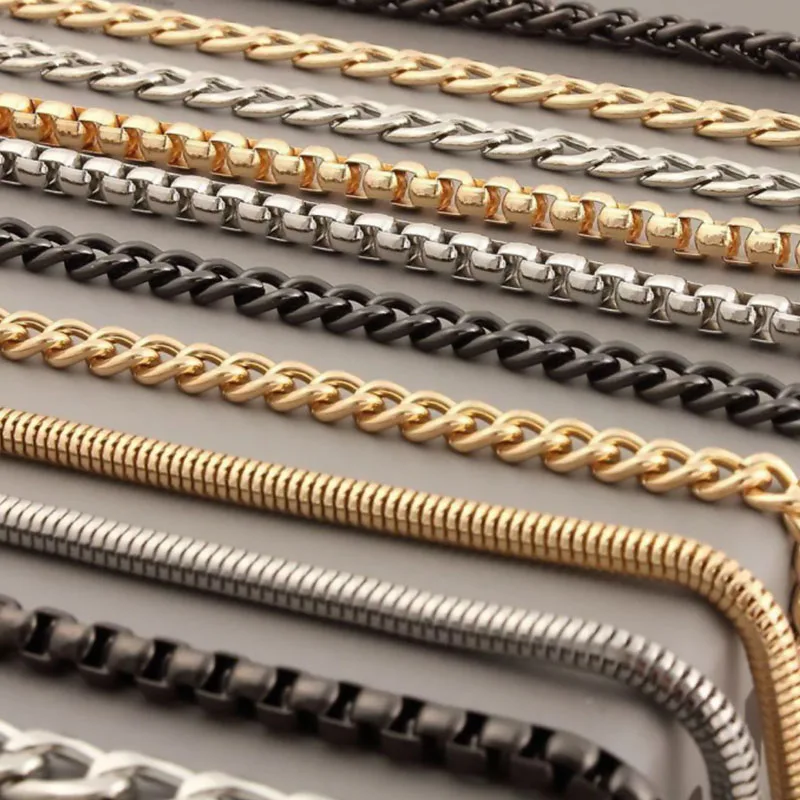 New 100/120cm Chains for Women's Bags Metal Aluminum Bag Chain Handbag DIY Handmade Detachable Straps XBPJ08