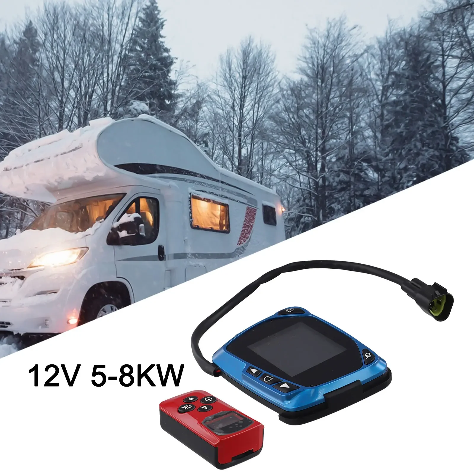 5KW Air Heater 12V Heater Outdoor Use Winter Heating High Visibility LCD Display Temperature Adjustment For Cars For Parking