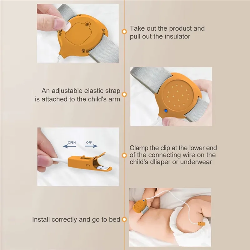 

AU61-Arm Wear Bedwetting Alarm Baby Children Potty Training With Sound Vibration Elder Care Use For Potty Training Alarm
