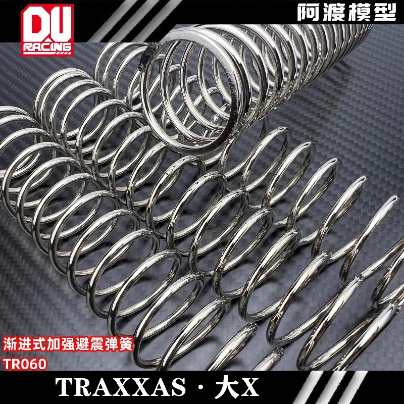 RC Shock Progressive‑Spring Custom Reinforced Plated‑Silver for Traxxas 1/5 8S X‑Maxx RC Monster Truck Replacement Accessories