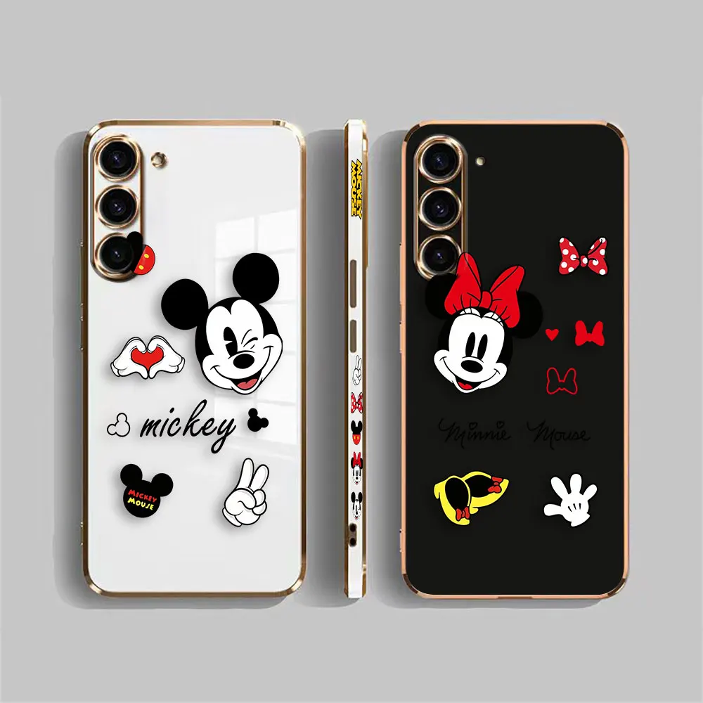 Cover Smooth E-TPU Phone Case For Samsung S24 S23 S22 S21 S20 FE S10 PLUS ULTRA 5G Case Shell Funda Cute M-Mickey M-Minnie Mouse