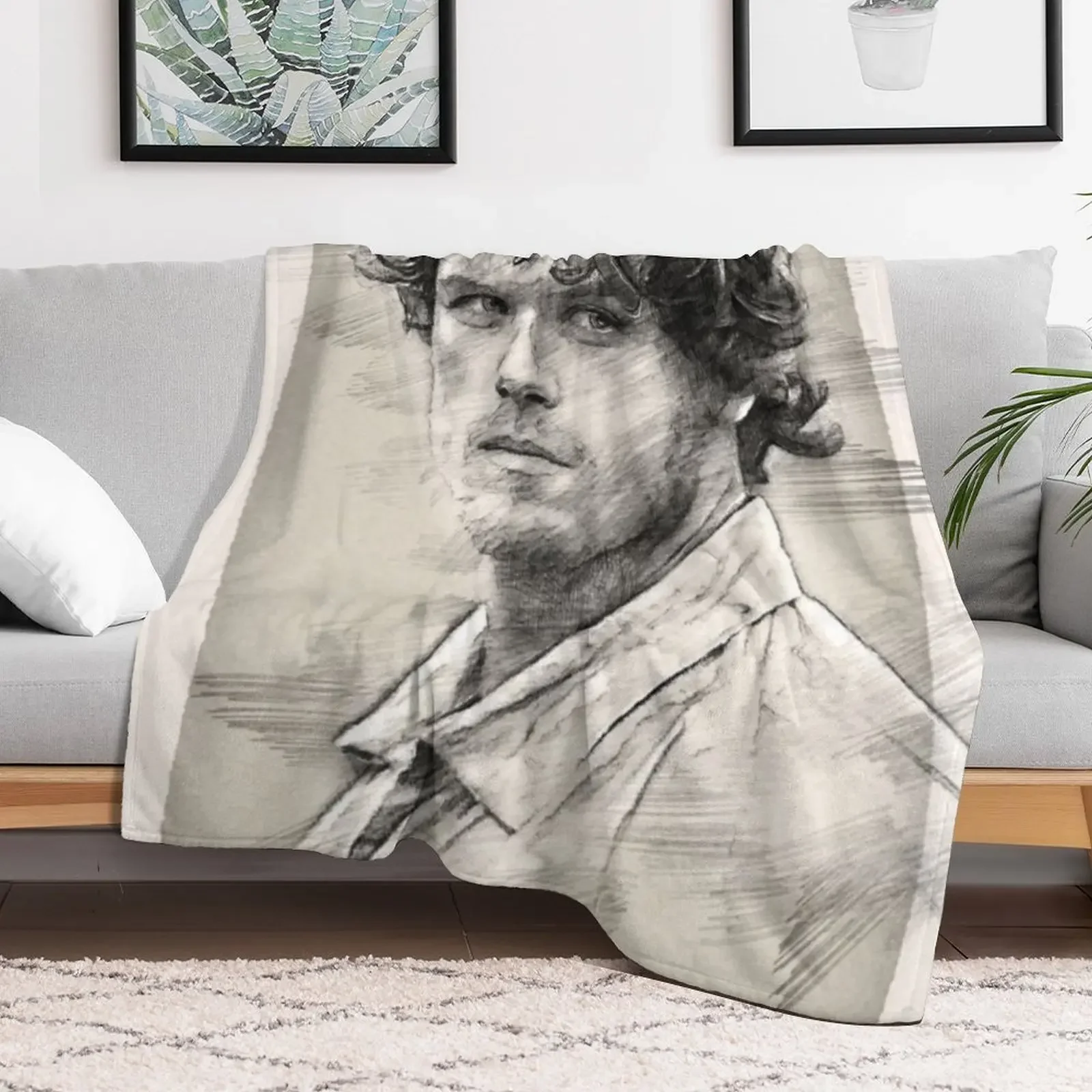 Sam Heughan - Jamie Fraser Throw Blanket heavy to sleep Blankets For Bed christmas decoration Blankets