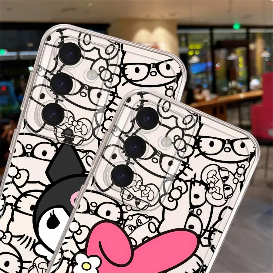 Case voor Samsung Galaxy A55 A31 A02 A50 A03 A56 A52 A50 A51 A72 A05 A54 A53 A73 A06 A71 A04 Helder Zacht Sanrio Hello Kitty