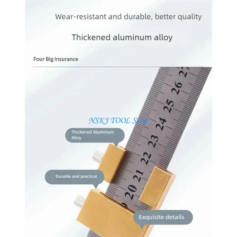 

L8RC Woodworking Golden Alloy Locator Block For Engineers Carpentry Precise Measuring