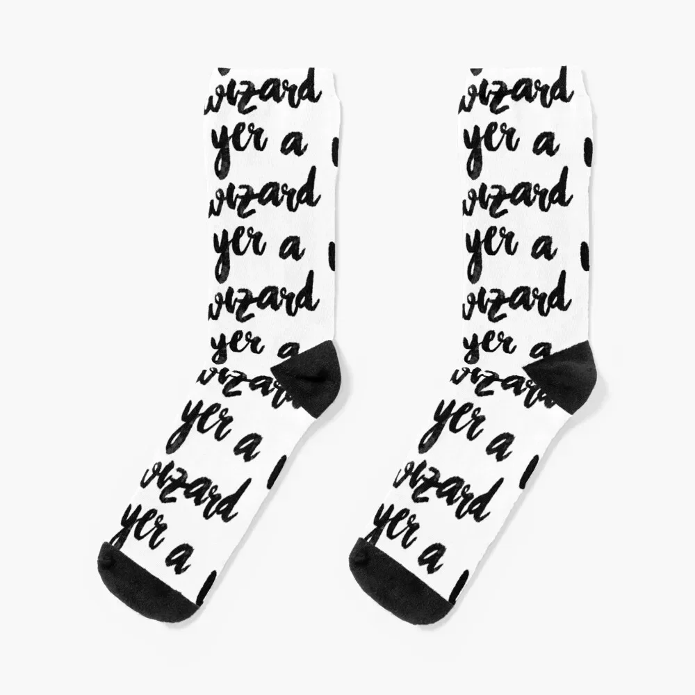 

Yer a Wizard Potter Inspired Lettering Socks Heating sock gifts valentine gift ideas Girl'S Socks Men's