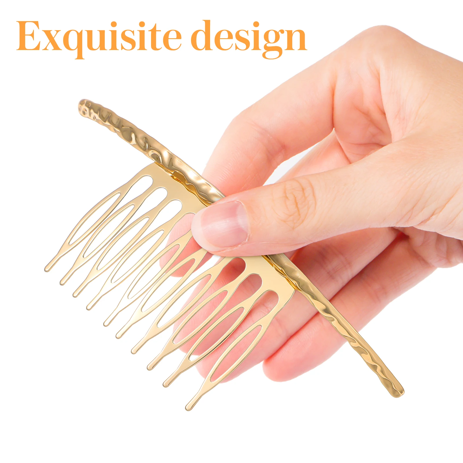 

SHERCHPRY 2 шт. женская прямая расческа для волос со стразами, французская заколка для волос из сплава металла, заколки для волос в корейском стиле, простой головной убор