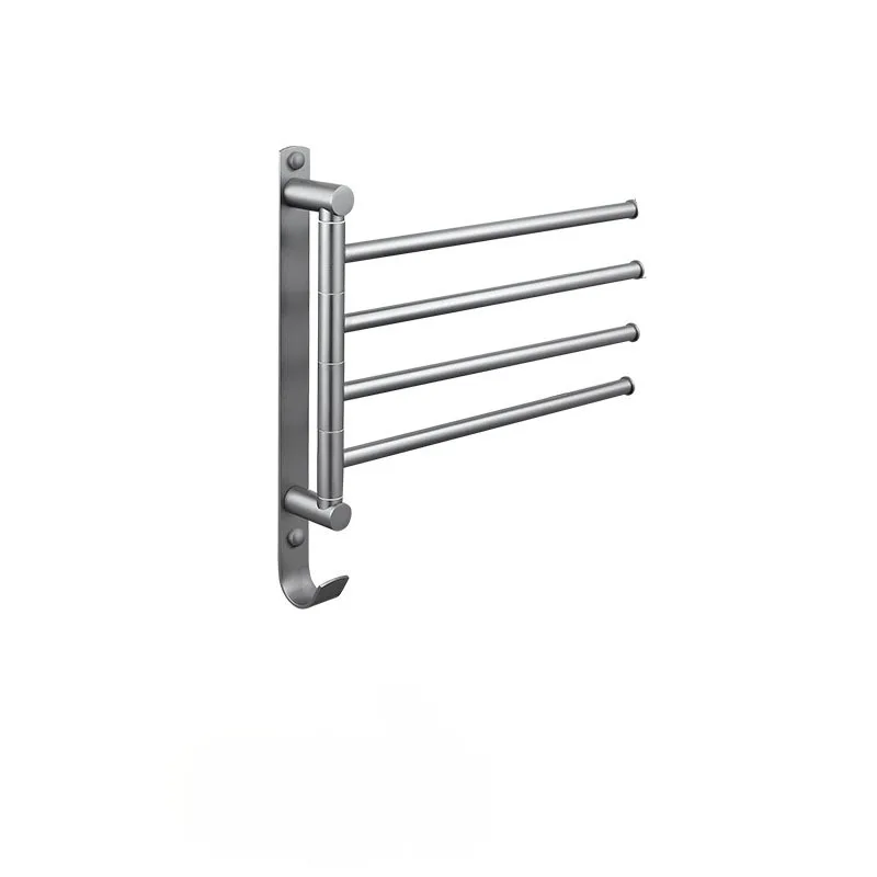 

All-copper gun gray towel rack, no punching, simple bathroom towel with hook, movable hanging rod