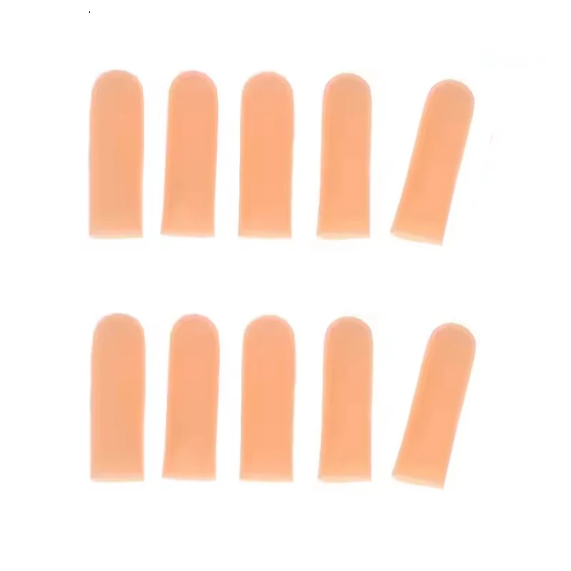 10Pcs Silicone Gel Tube Hand Bandage Finger Protector Anti-cut Heat Resistant Finger Sleeves Great Cooking Kitchen Tools