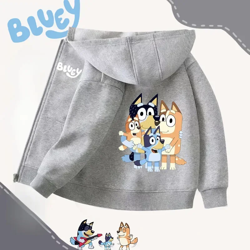 

Blueys Bingos KID Zipper Hoodies Girl Outdoors Sweatshirt Autumn and Winter Long Sleeve Harajuku Pullover Series Casual Hooded