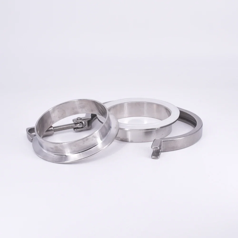 3.5" Tri Clamp x 89mm Pipe OD Stainless Sanitary 2 PCS SS304 Weld Ferrules + 1 PC SS304 Clamp + 1 PC Silicon Gasket