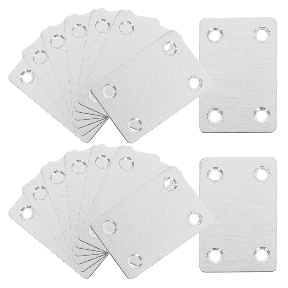 

30Pcs Stainless Steel Flat Metal Brackets Durable Furniture Repair Mending Plates Corner Brace Fixing Plates for Wood Shelves