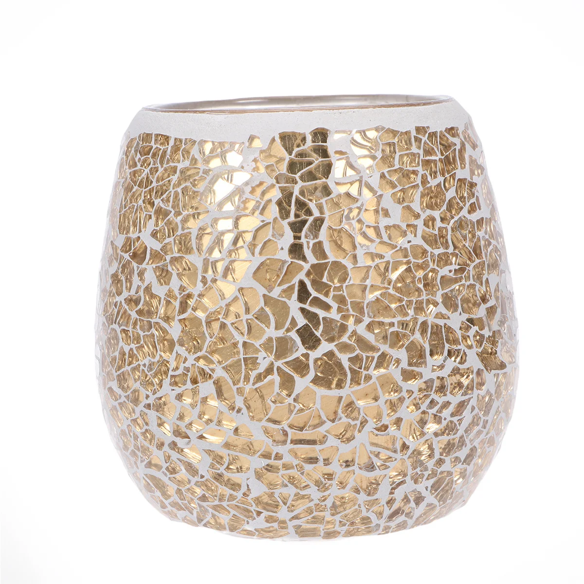 

Wedding Decor Tea Light Holder Scented Holders Mosaic Glass Tealight Golden