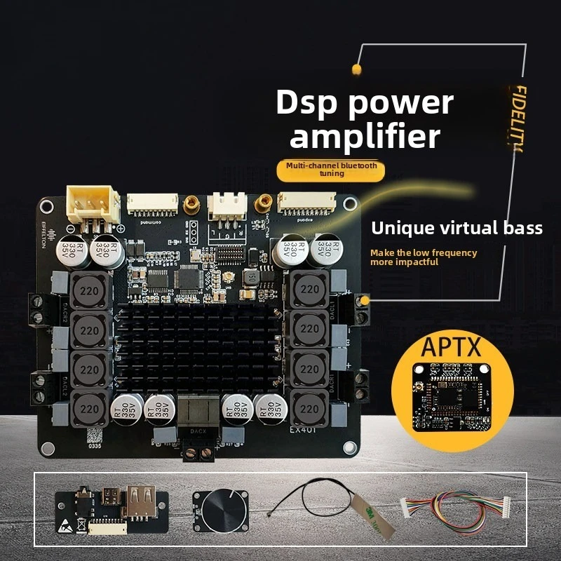 Dsp amplifier board bluetooth 5.4 high-power diy subwoofer stereo surround 5.1 channel electronic crossover tuning