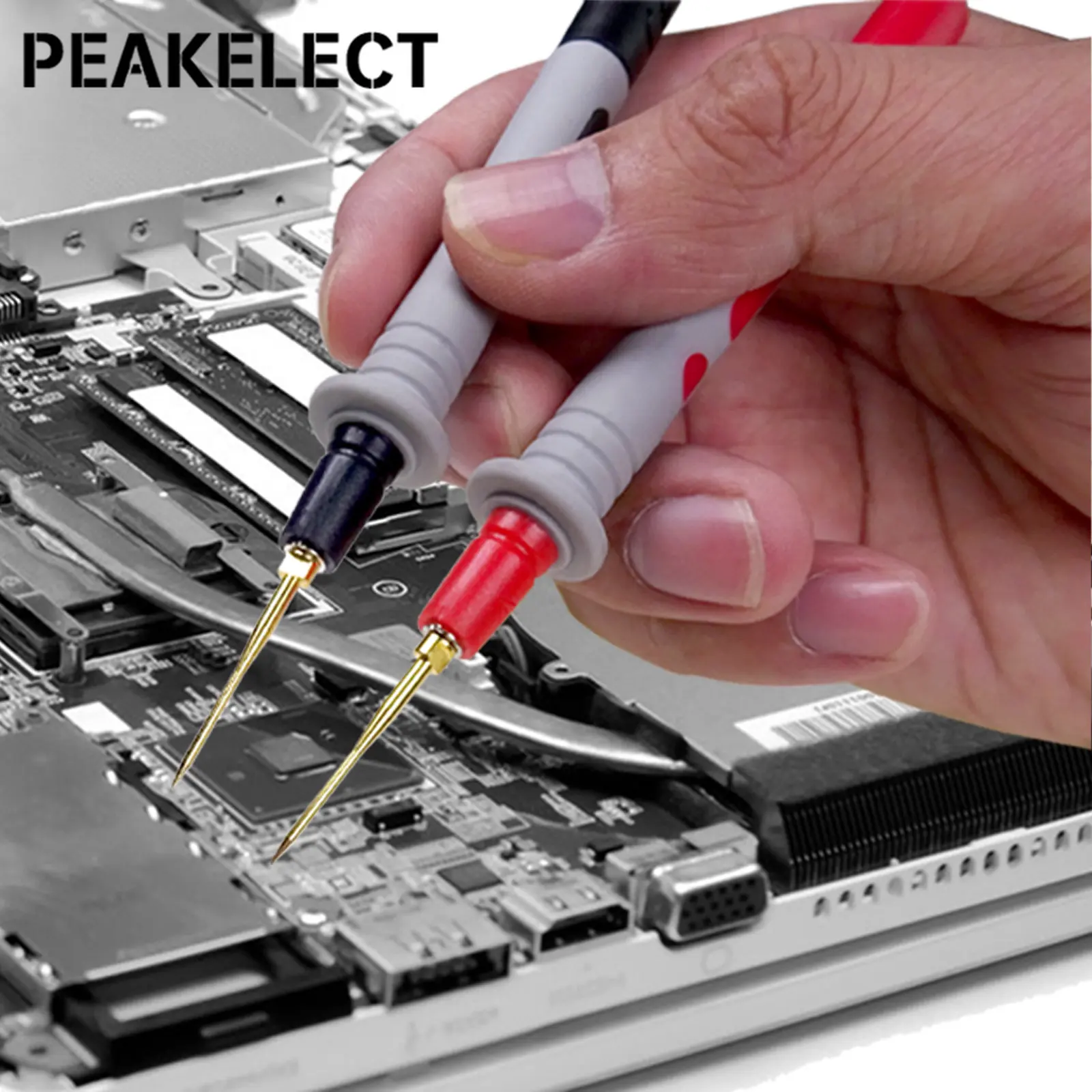 Peakelect P1503E 21PCS Multimeter Test Leads Kit 4mm Banana Plug with SMD Tweezers Wire Replaceable Needle Probes Alligator Clip