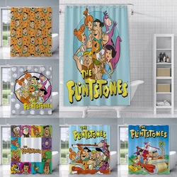 Shower Curtain Waterproof Polyester Fabric Paint Colorful Curtains Classic Cartoon Flintstones Home Bathroom Decor With Hook