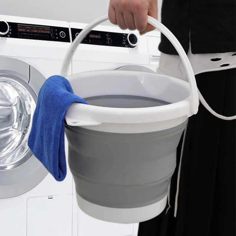 F2 3/5/10l Portable Foldable Water Bucket Folding Buckets With Handle Backpacking Camping Outdoor Fishing Cleaning Products Home