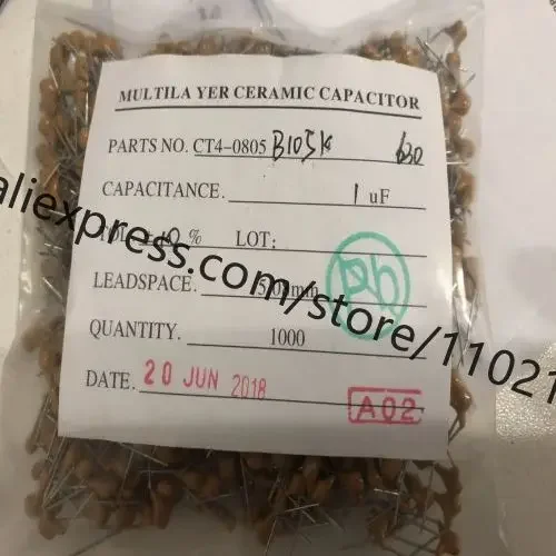 1000Pcs CT4-10nF63V±10% CT4-0805B104K500F3 CT4-63V-105K-X7R CT4-0805B105K500F3 Monolithic capacitor Free Shiping