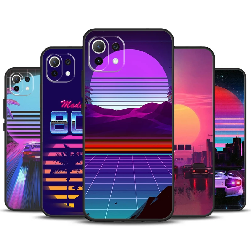 Neon Retrowave 80s vintage art Case For Xiaomi 14 Ultra 13 11T 12T 13T Pro 12 Lite POCO X6 Pro X3 X4 X5 M5s M6 F3 F5 Cover