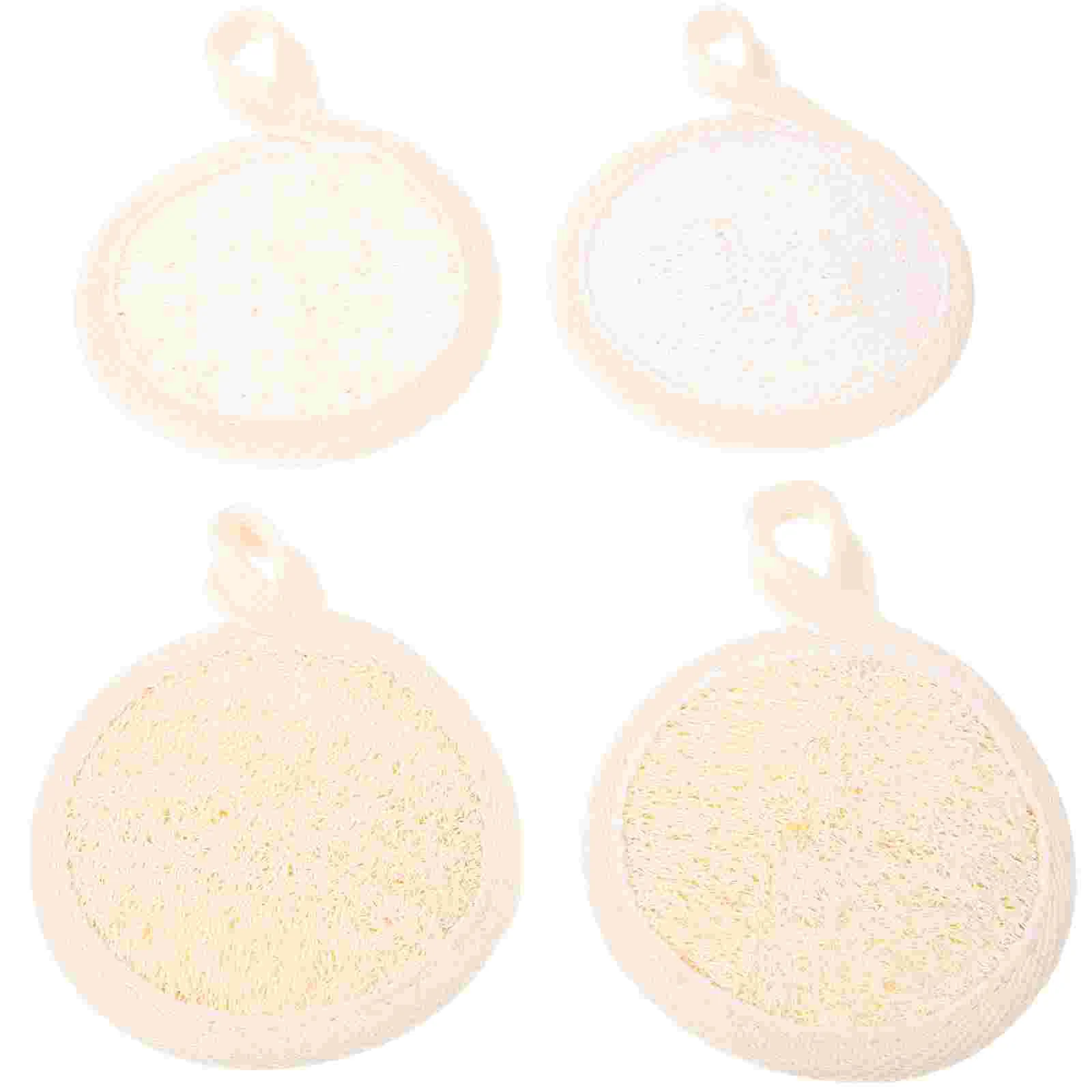 

4 Pcs Exfoliating Pads Cleaning Sponges Face Scrub Scrubber Mat Cotton Linen for Women Miss Exfoliator Facial