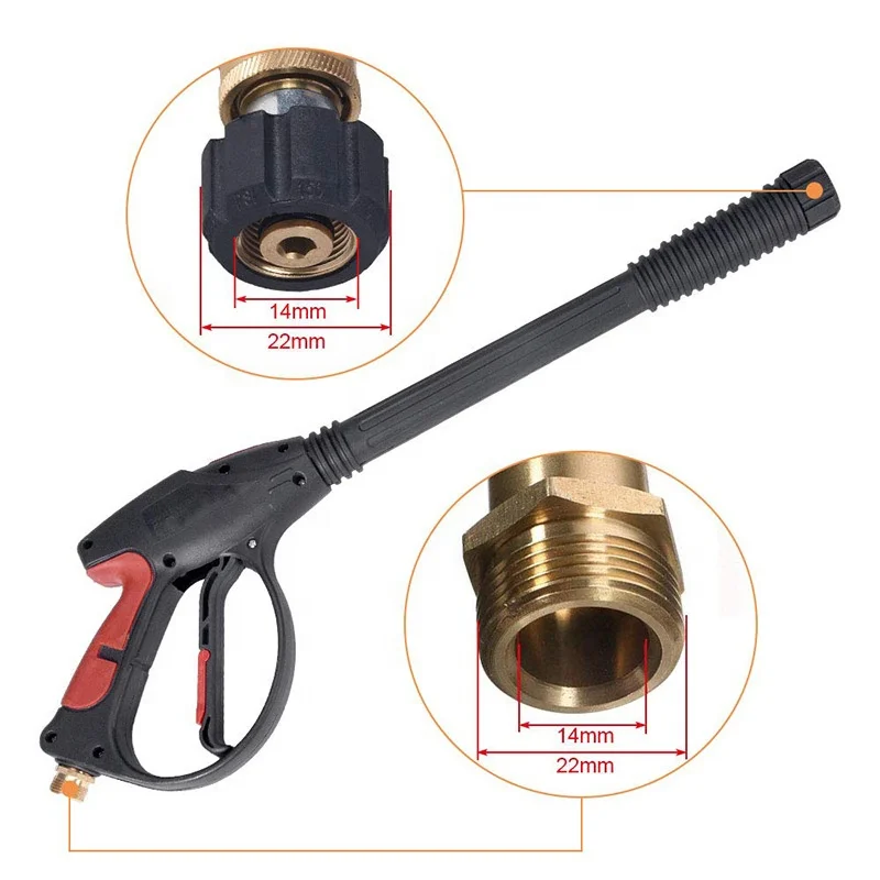 4000 PSI Spray Gun Car High Pressure Washer Gun Washer 5 Nozzles Spray Gun Extension Wand 1/4'' Quick-Connect