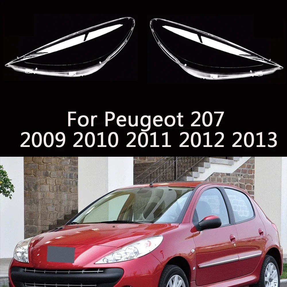 

Объектив фары для Peugeot 207 2009 2010 2011 2012 2013, автомобильная фара, линза фары, автомобильная оболочка, крышка, яркие автомобильные лампы, затеняющие крышки