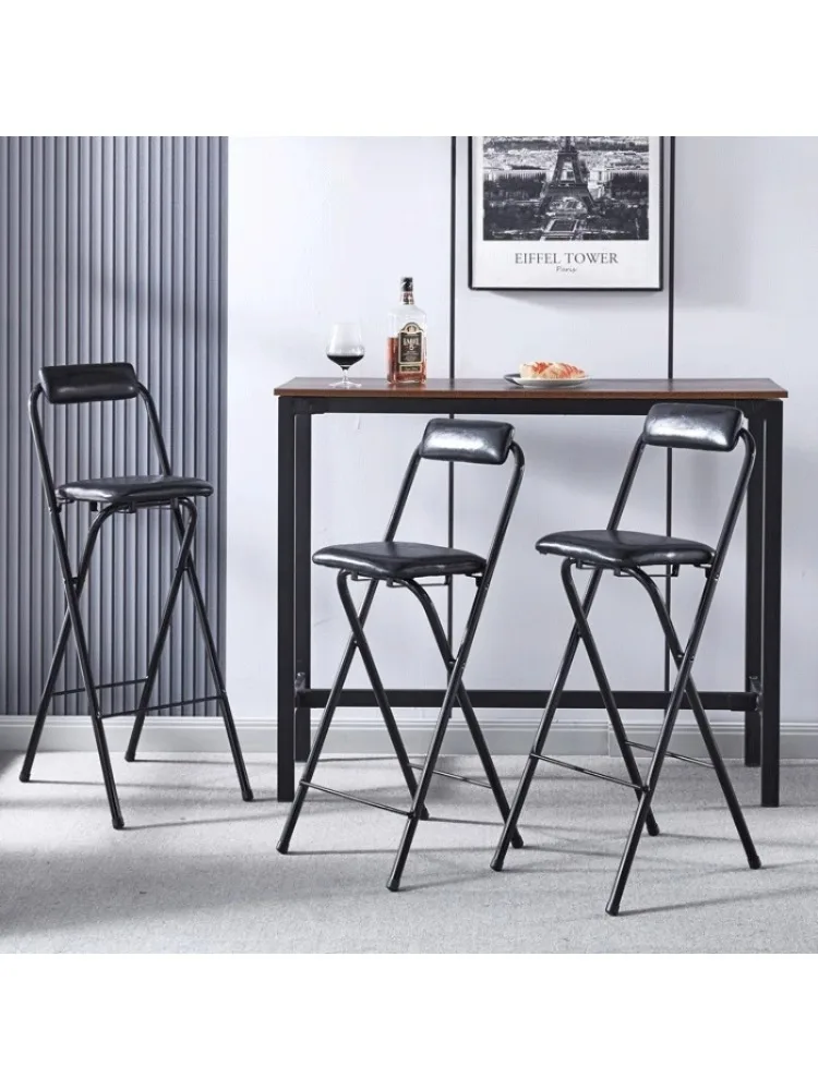 Chaises de Bar pliantes portables, chaise de comptoir à pieds hauts avec dossier, siège de réception et de pêche Compact, tabourets de bistro légers