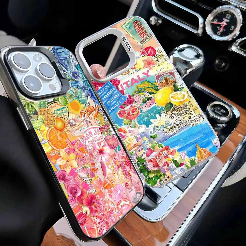 

Seaside SeeneryWine Lemon Phone Case For iPhone17,16,15,14,13,12,11 Plus,Pro Max White Matte Shockproof Cover