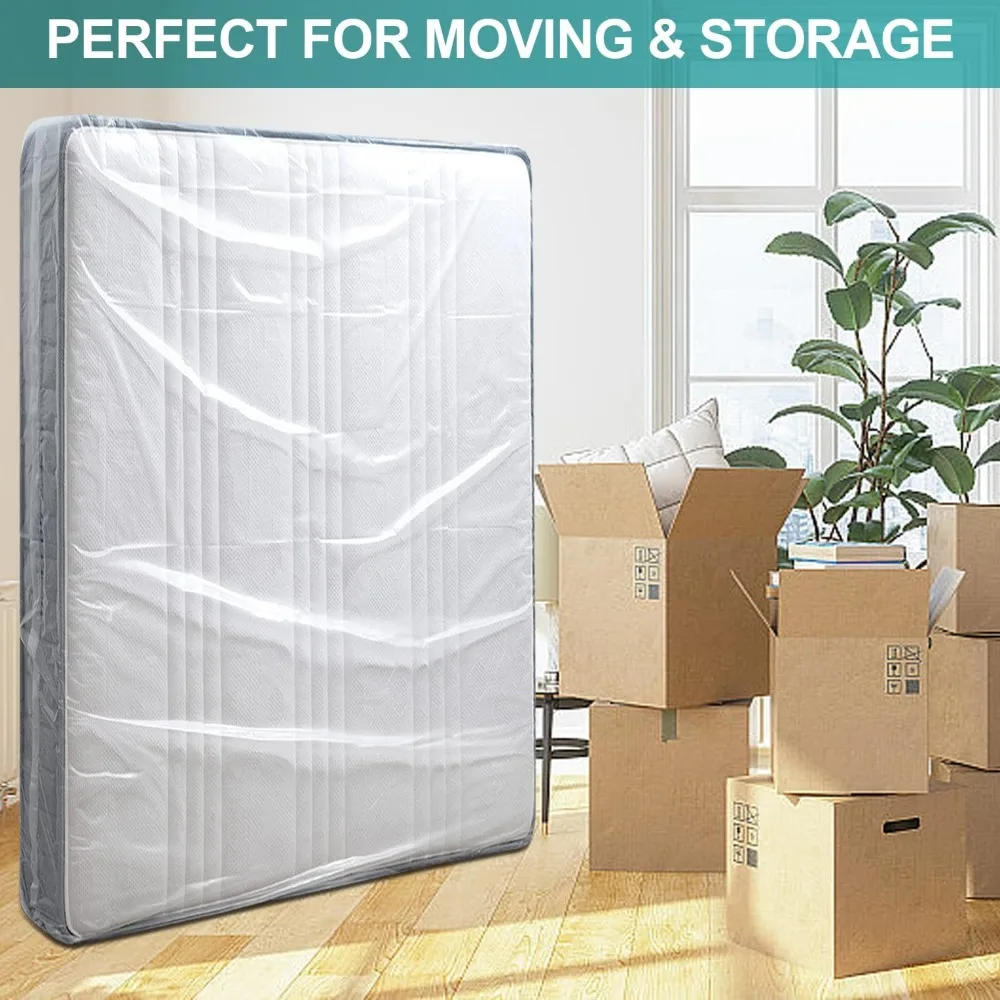 Waterproof Mattress Cover Bag for Moving and Storage Heavy-Duty Plastic Mattress Protector Moving Supplies Twin Size