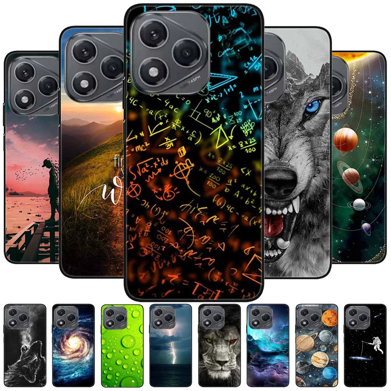Für Honor 400 Lite Fall Schwarz TPU Tiere Wolf Silikon Weiche Telefon Abdeckung für Honor 400 Lite 5G 2025 fällen Honor400 Lite Coque Neue