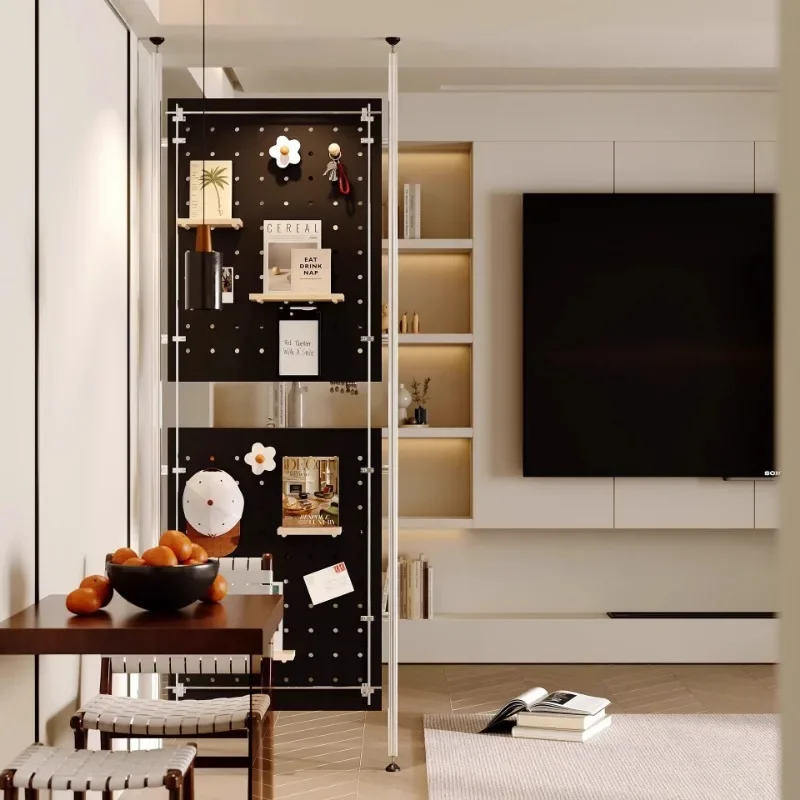 لوح ثقب من الألومنيوم، تقسيم غرفة المعيشة بدون ثقوب تثقيب، رف معلق للتخزين، إبداعي #3