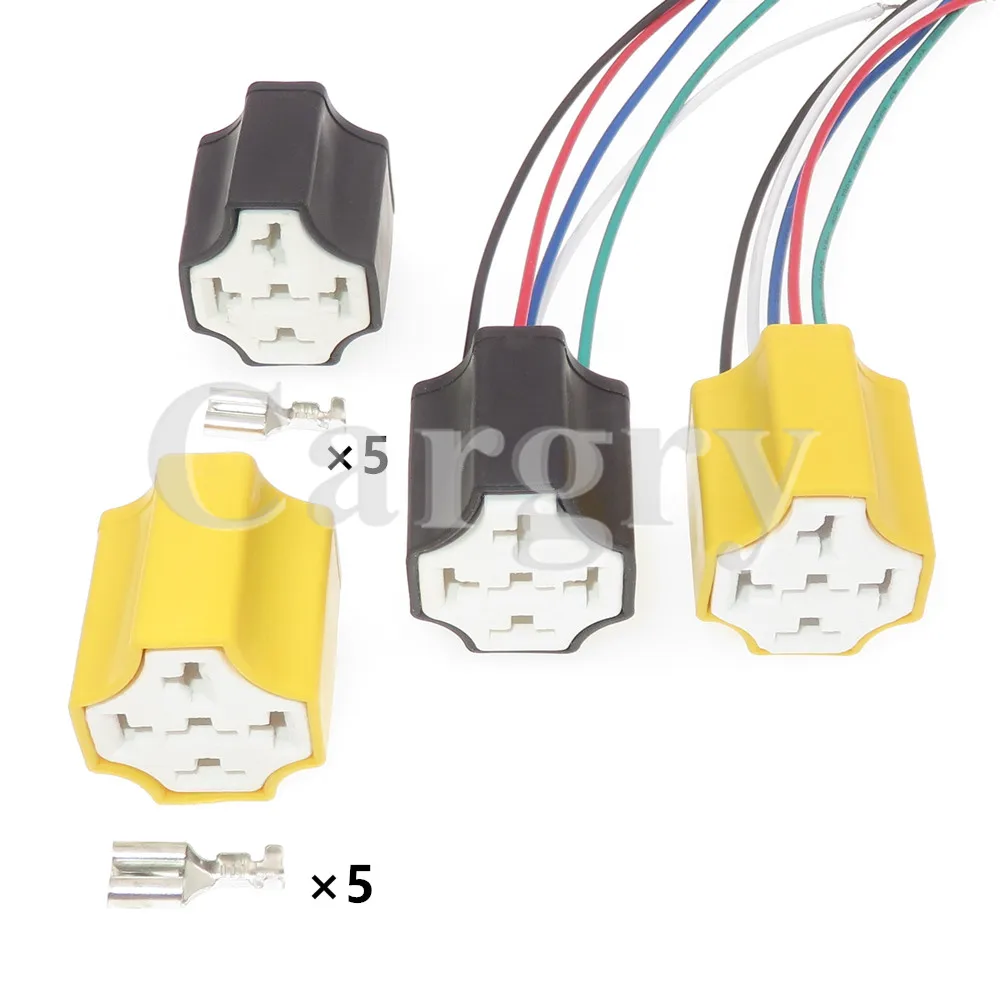 

1 Set 5P Automotive Ceramic High Temperature Relay Holder Sockets AC Assembly Car Large Current Wire Cable Connector