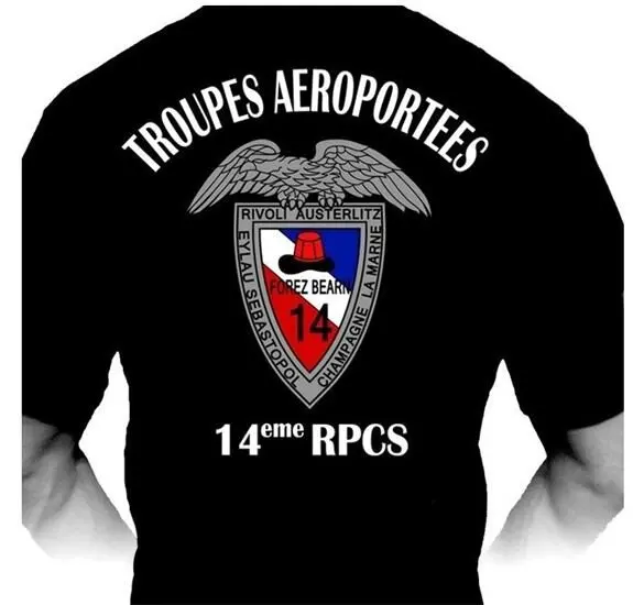14ème Rpcs French Parachutiste Regiment Men T-Shirt Short Sleeve Casual 100% Cotton Shirt