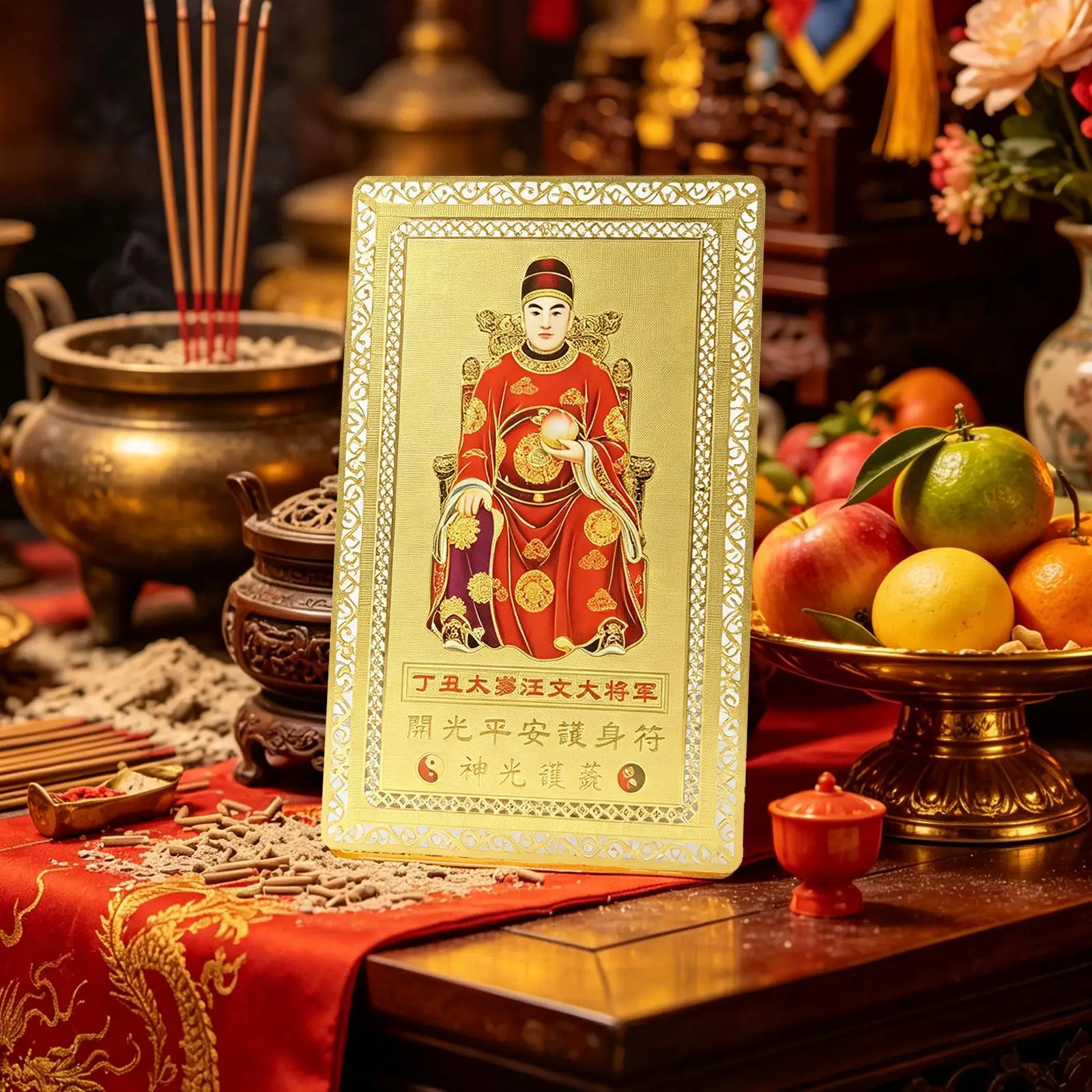 2027 New Year Card Year Of The Goat Metal Peace Keepsake Good Luck Card For Peace Wealth Happiness Prosperity Wallet Pocket
