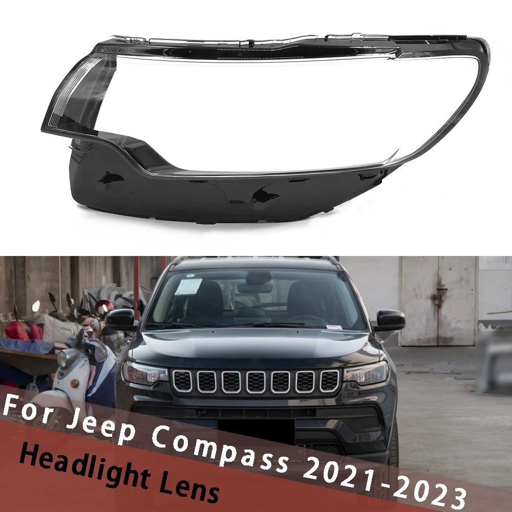 For Jeep Compass 2021 2022 2023 Car Headlight Cover Shell Front Headlight Glass Lens Cover Housing Shell Replacement Lampshade
