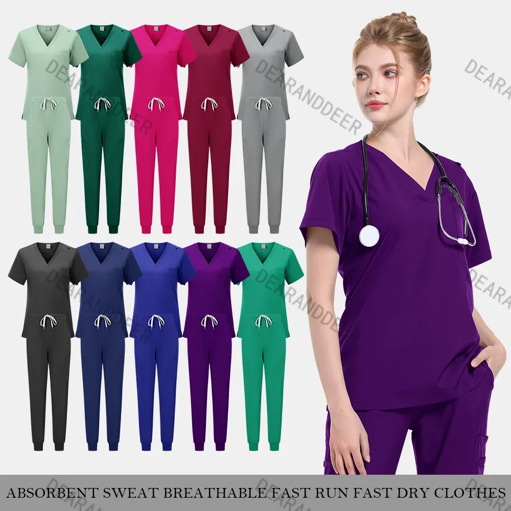 Surgical top pocket straight-leg pants wrinkle-resistant high-grade fabric clinical uniform washable nurse medical surgical set