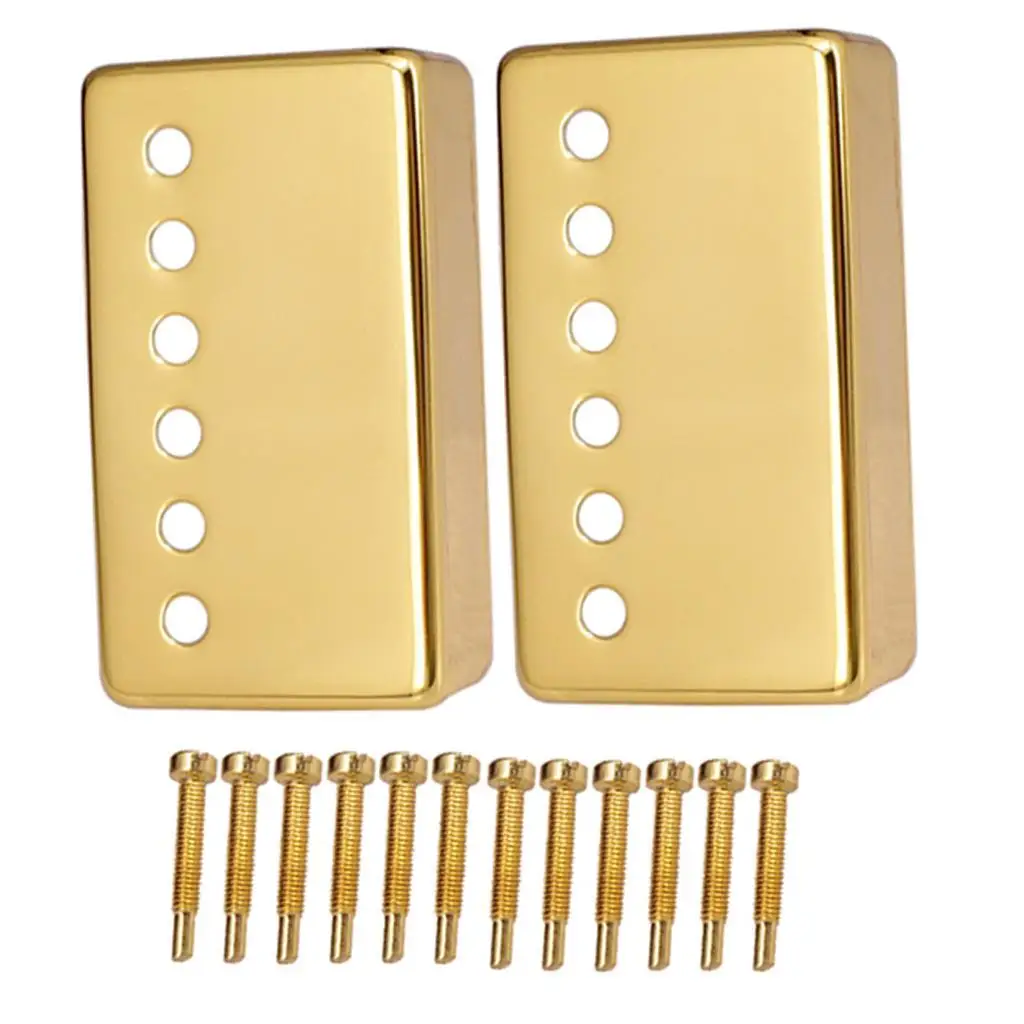 Humbucker Pickup Covers for Electric Guitar With Pickup Clamp Screws Golden