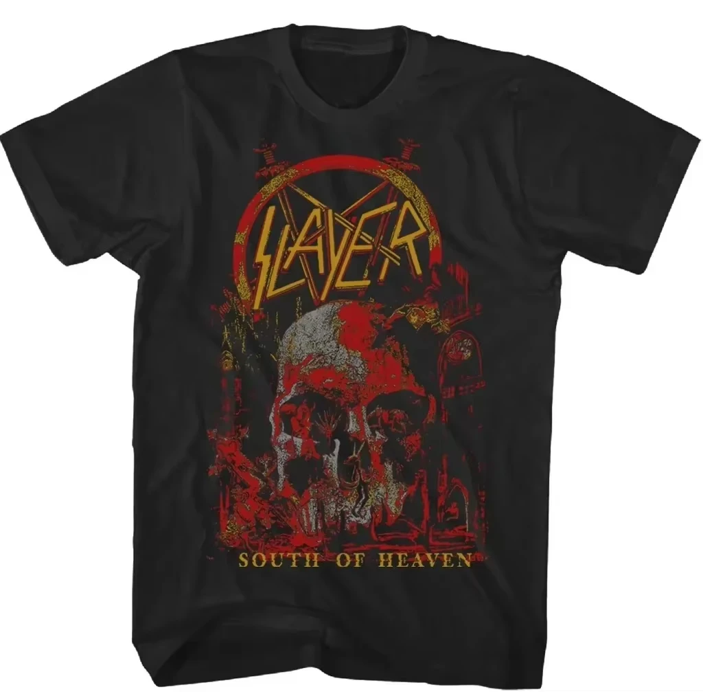 Unisex Soft Loose Oversized Casual Summer New Arrival T-Shirt, Thrash Metal Band Slayer Classic Poster Printed T-Shirt
