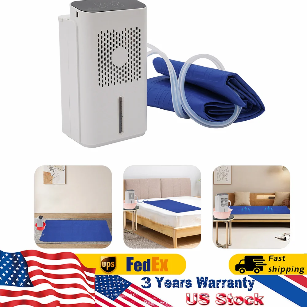 

50dB Low Noise Water Cooling Bed Pad, Wind & Time Adjustable Water Cooling Mattress Pad, 63''x27.5''Bed Cooling System with LCD