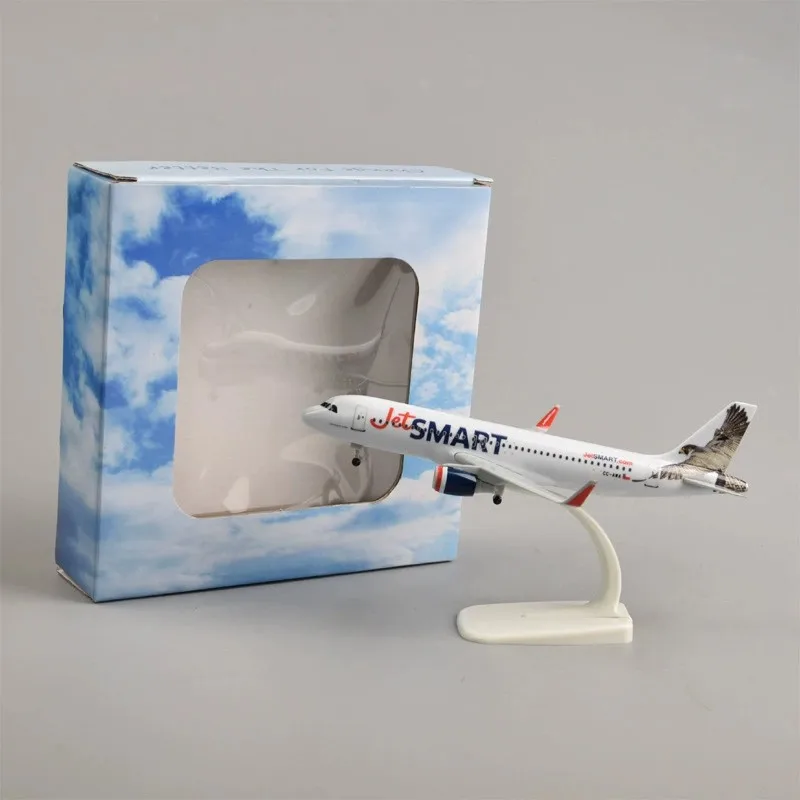 20cm Scale Aircraft Chilean JetSmart Aviation Alloy A320 Miniature Airplane Model Ornament Collection Decoration Gift JetSmart ﻿