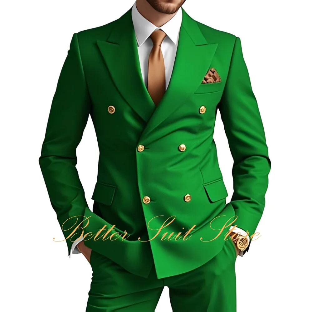 بدلة رجالية رسمية 2 قطعة سليم صالح مزدوجة الصدر السترة فستان أطفال مع سروال داخلي بلون العريس سهرة ل بدل رجالي الزفاف