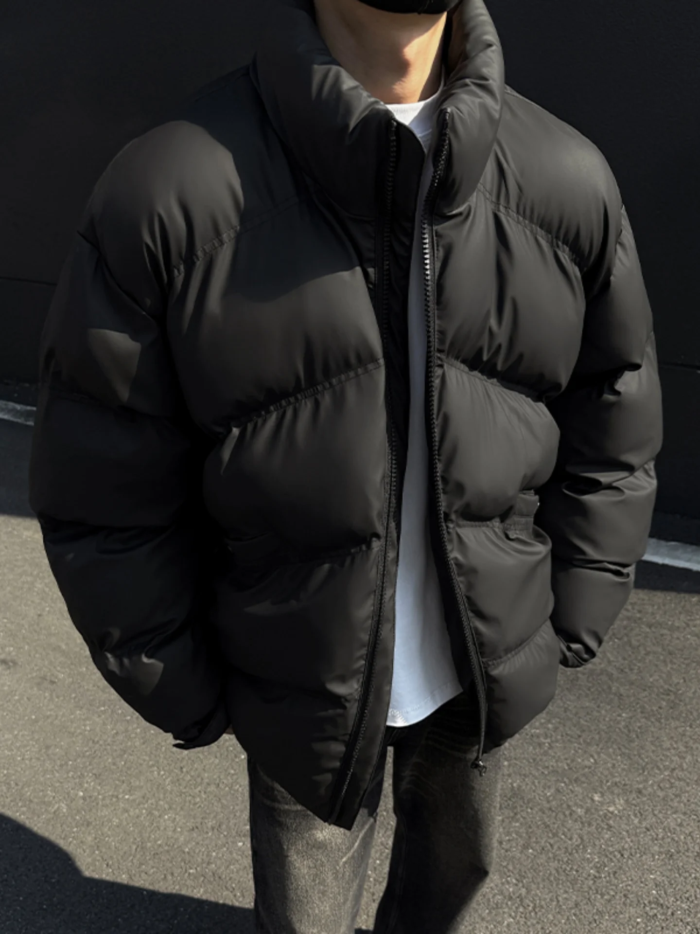 

Мужская куртка из искусственной кожи с воротником-стойкой, утепленная, свободного кроя, модная, от американского бренда, осень-зима, высокое качество