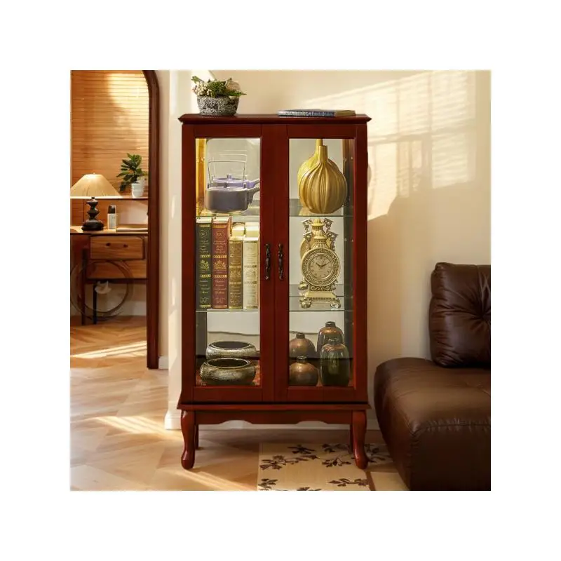 

Шкаф-витрина Curio с подсветкой и регулируемыми полками, зеркальная спинка, дверцами из закаленного стекла